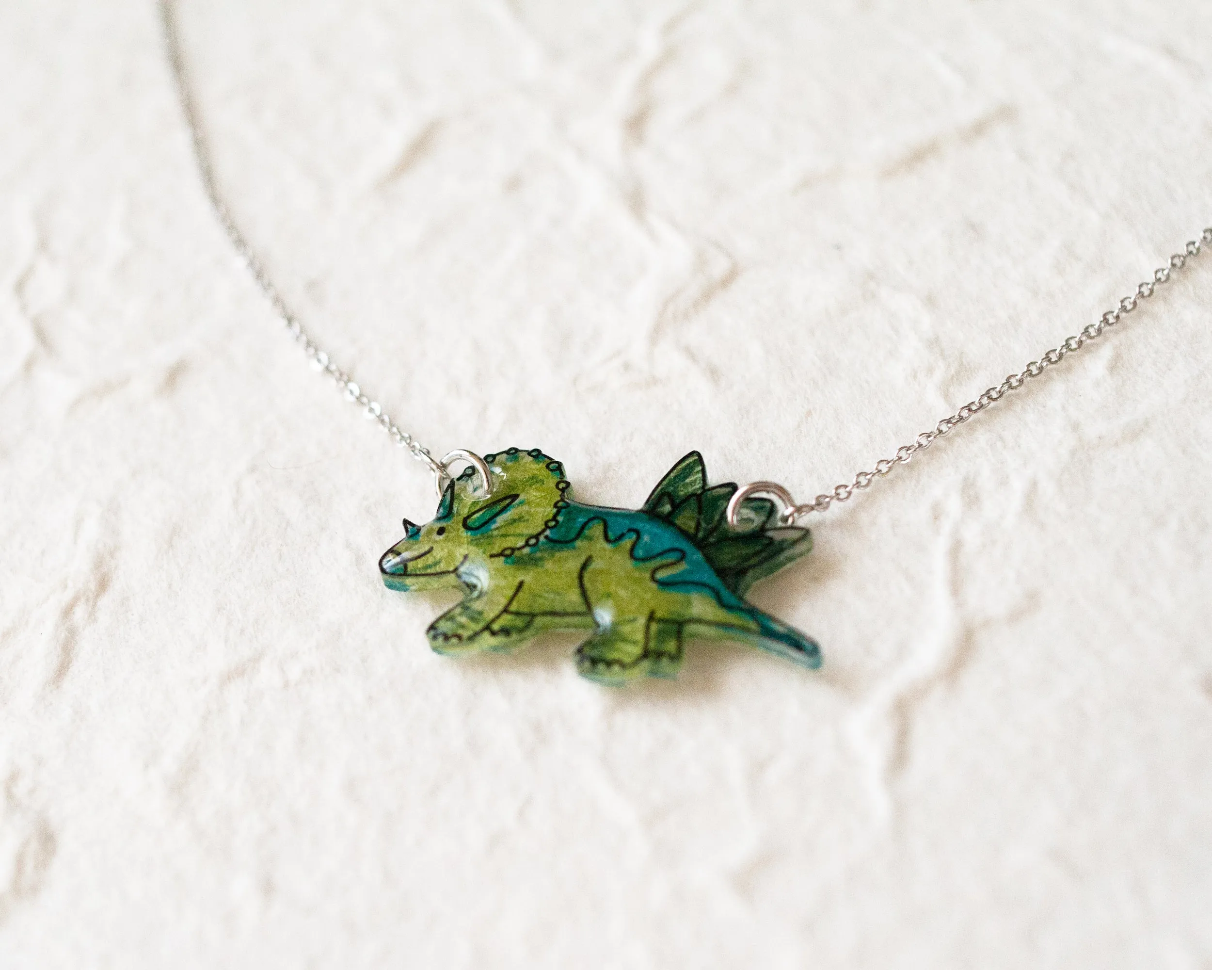 Triceratops Dinosaur Pendant Necklace