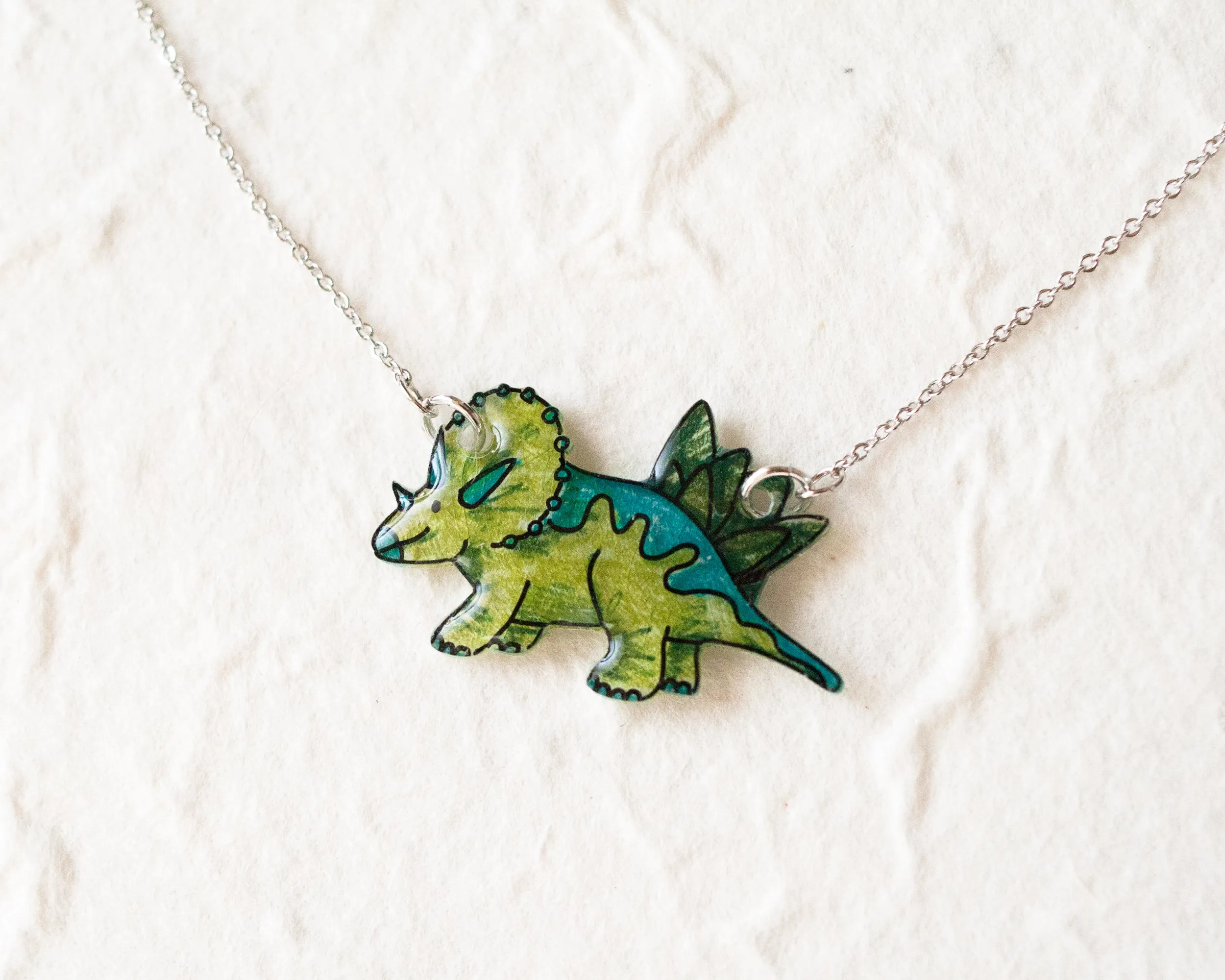 Triceratops Dinosaur Pendant Necklace