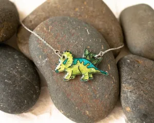 Triceratops Dinosaur Pendant Necklace
