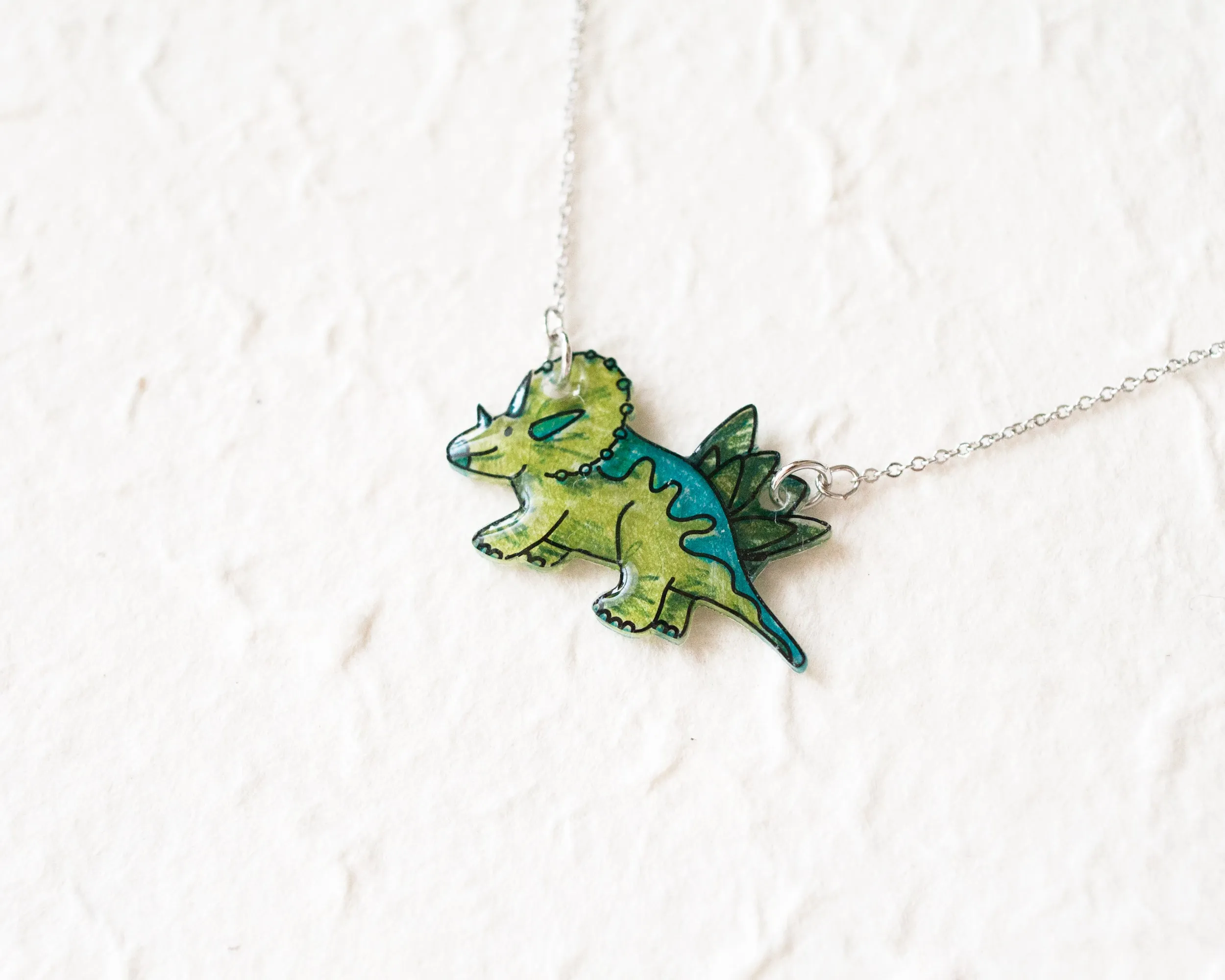 Triceratops Dinosaur Pendant Necklace