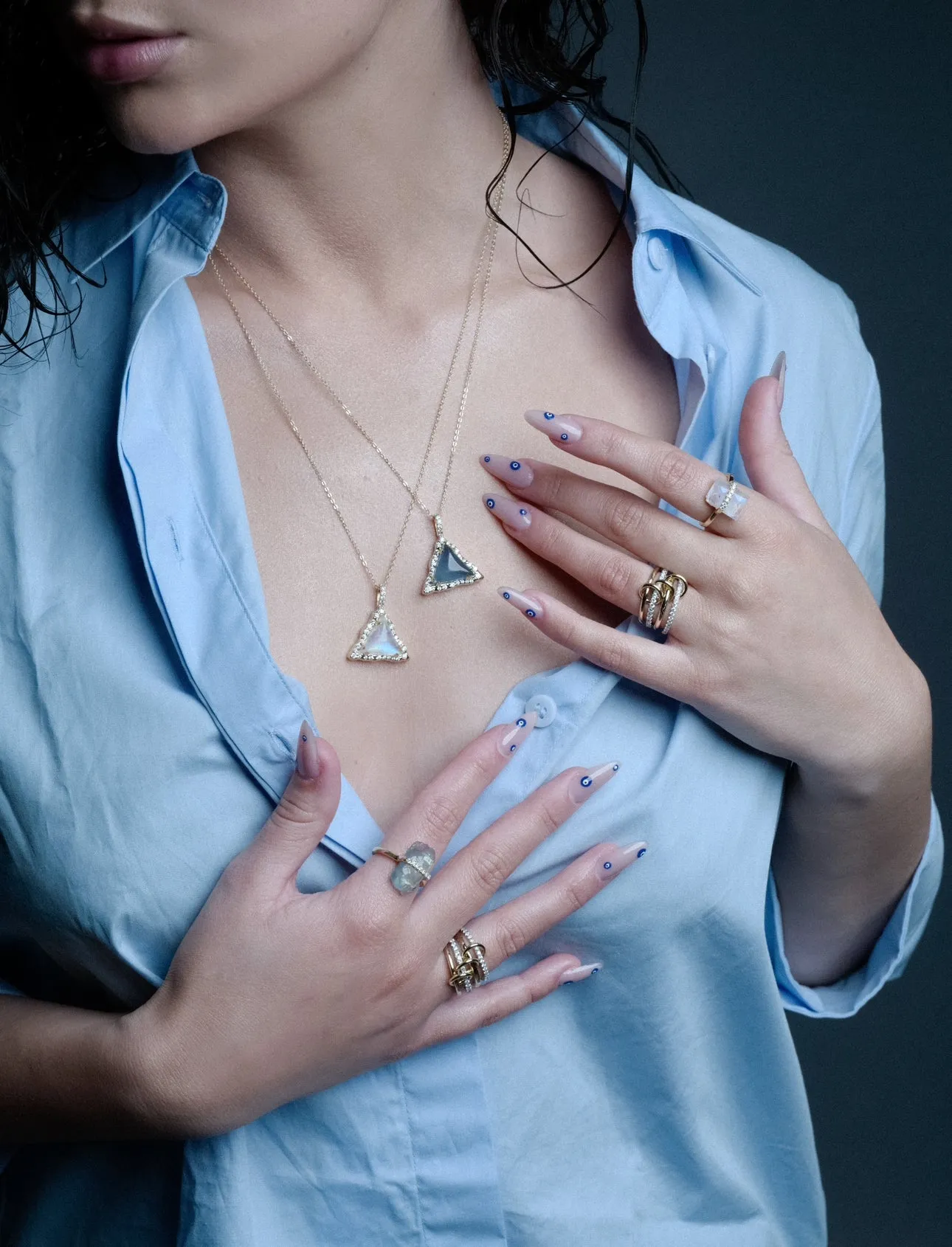 Trilight Moonstone Necklace