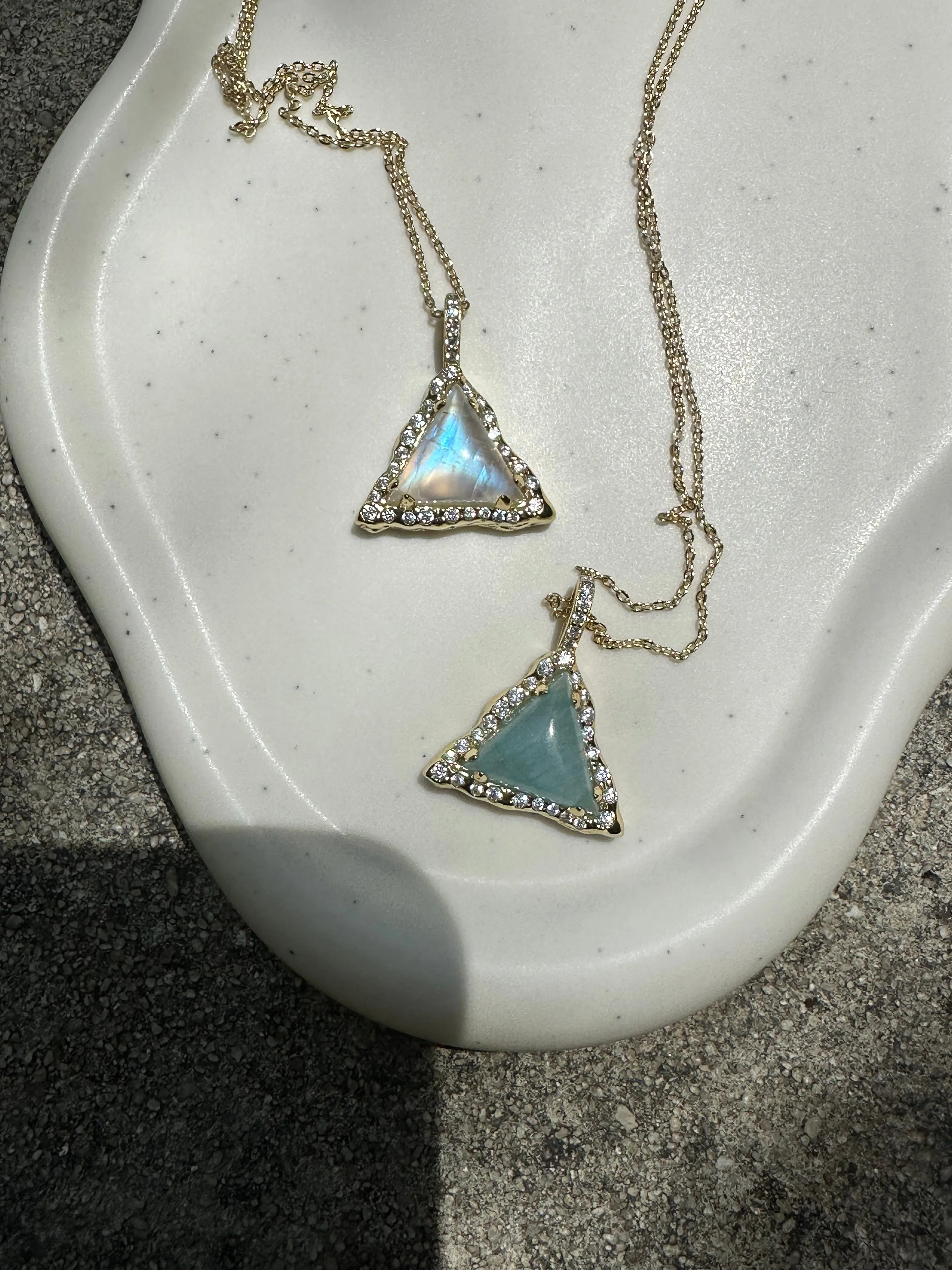 Trilight Moonstone Necklace