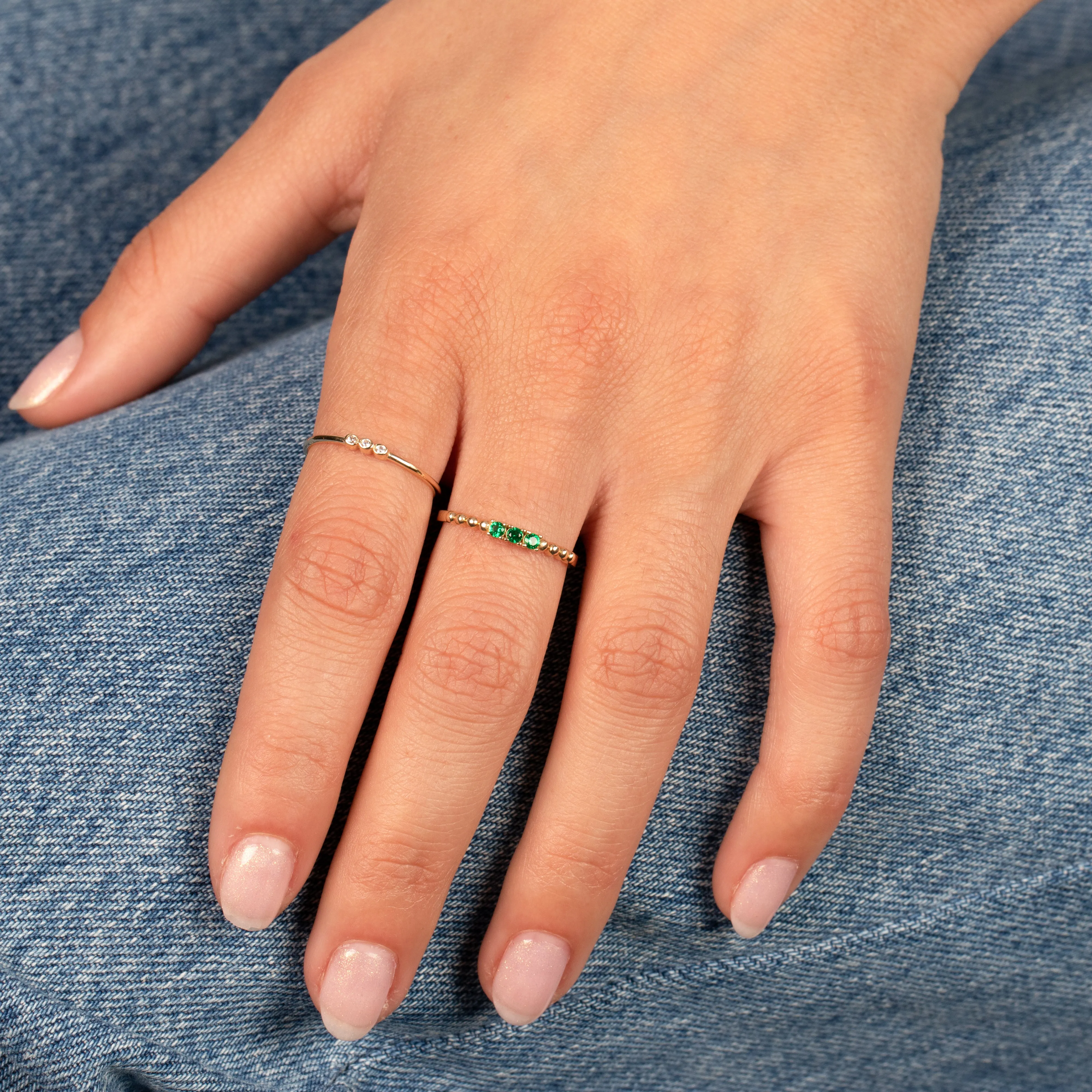 Triple CZ Bezel Ring