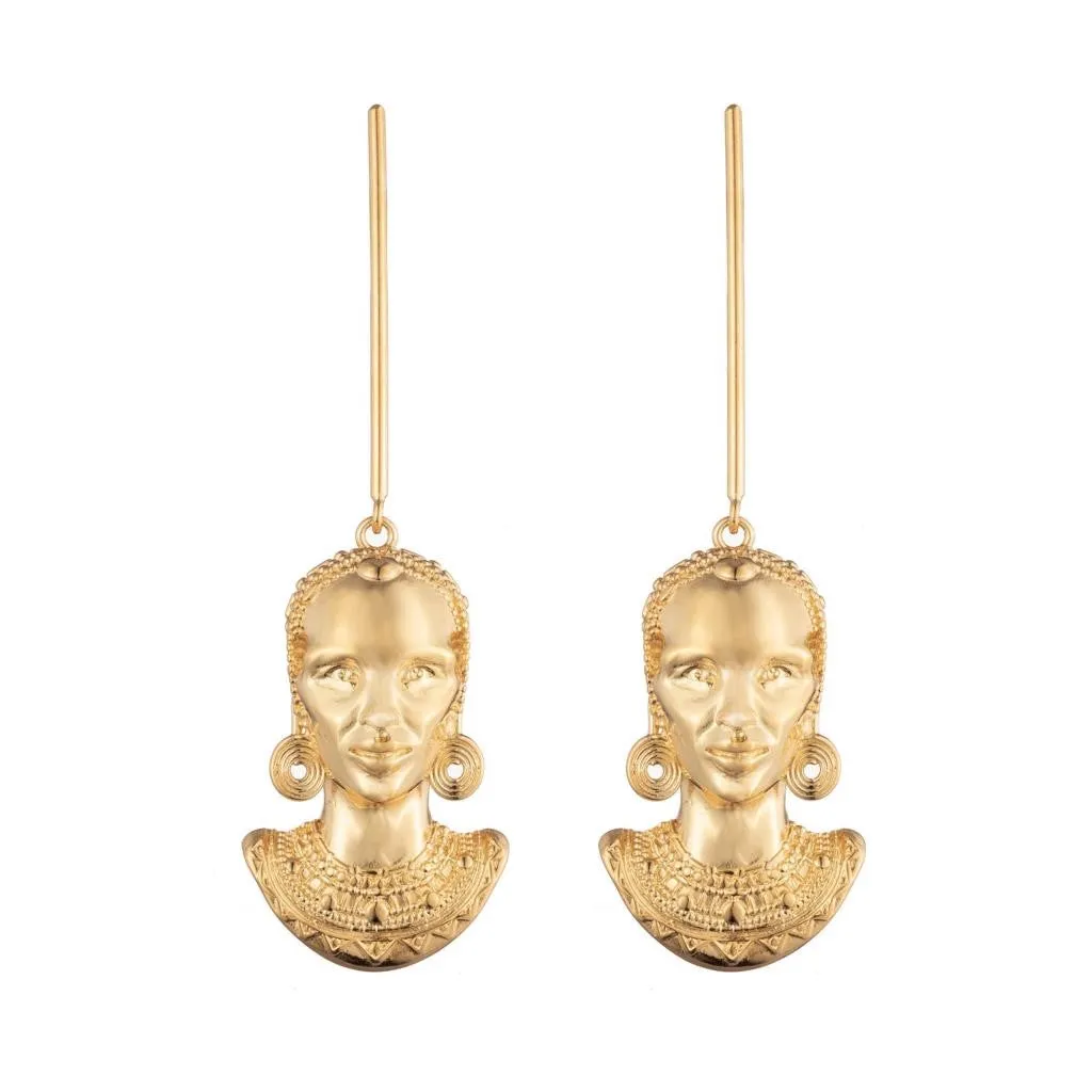 Turkana Gold Maasai Earrings