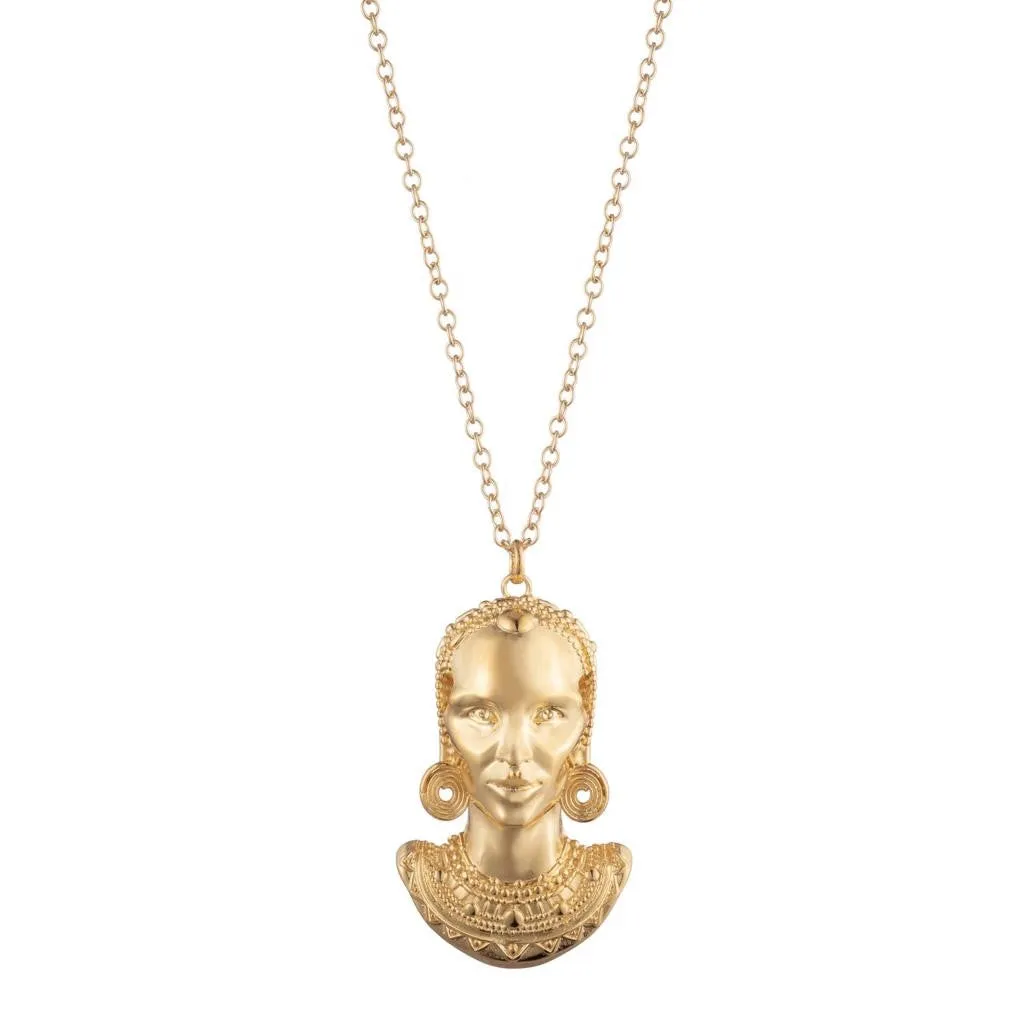 Turkana Gold Maasai Pendant Necklace