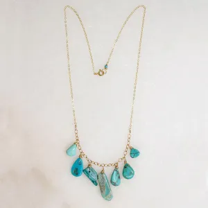Turquoise Drop Festoon Necklace by Brin