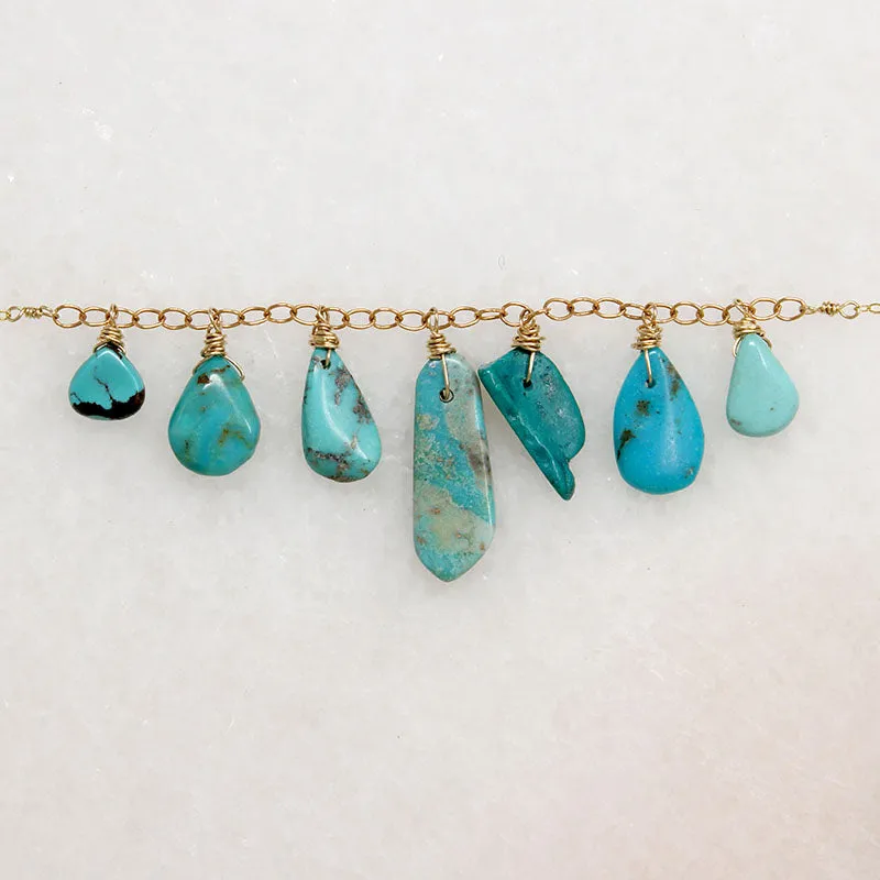 Turquoise Drop Festoon Necklace by Brin
