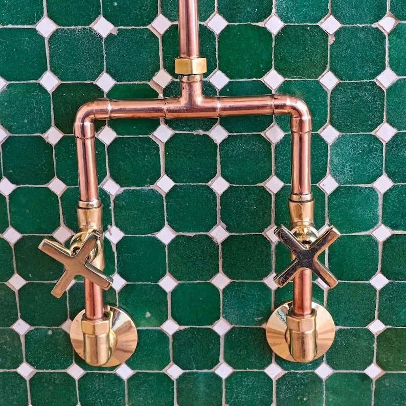 Unlacquered Solid Copper Shower - Antique Copper Outdoor Rainfall Shower Head