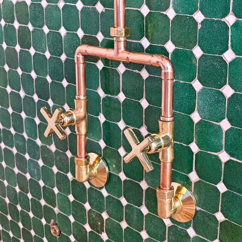 Unlacquered Solid Copper Shower - Antique Copper Outdoor Rainfall Shower Head