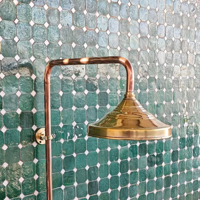 Unlacquered Solid Copper Shower - Antique Copper Outdoor Rainfall Shower Head
