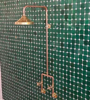 Unlacquered Solid Copper Shower - Antique Copper Outdoor Rainfall Shower Head