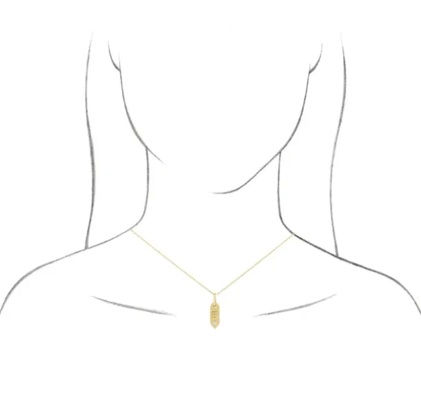 Vertical Hexagon Diamond Initial Necklace