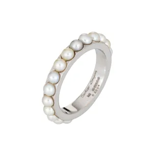 Vintage Cartier London Pearl Eternity Ring c1979 Signed Jewelry Sz 7.5 Band