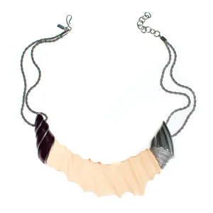 Vintage Monet Lucite with Silver Shell Statement Necklace YSL Era