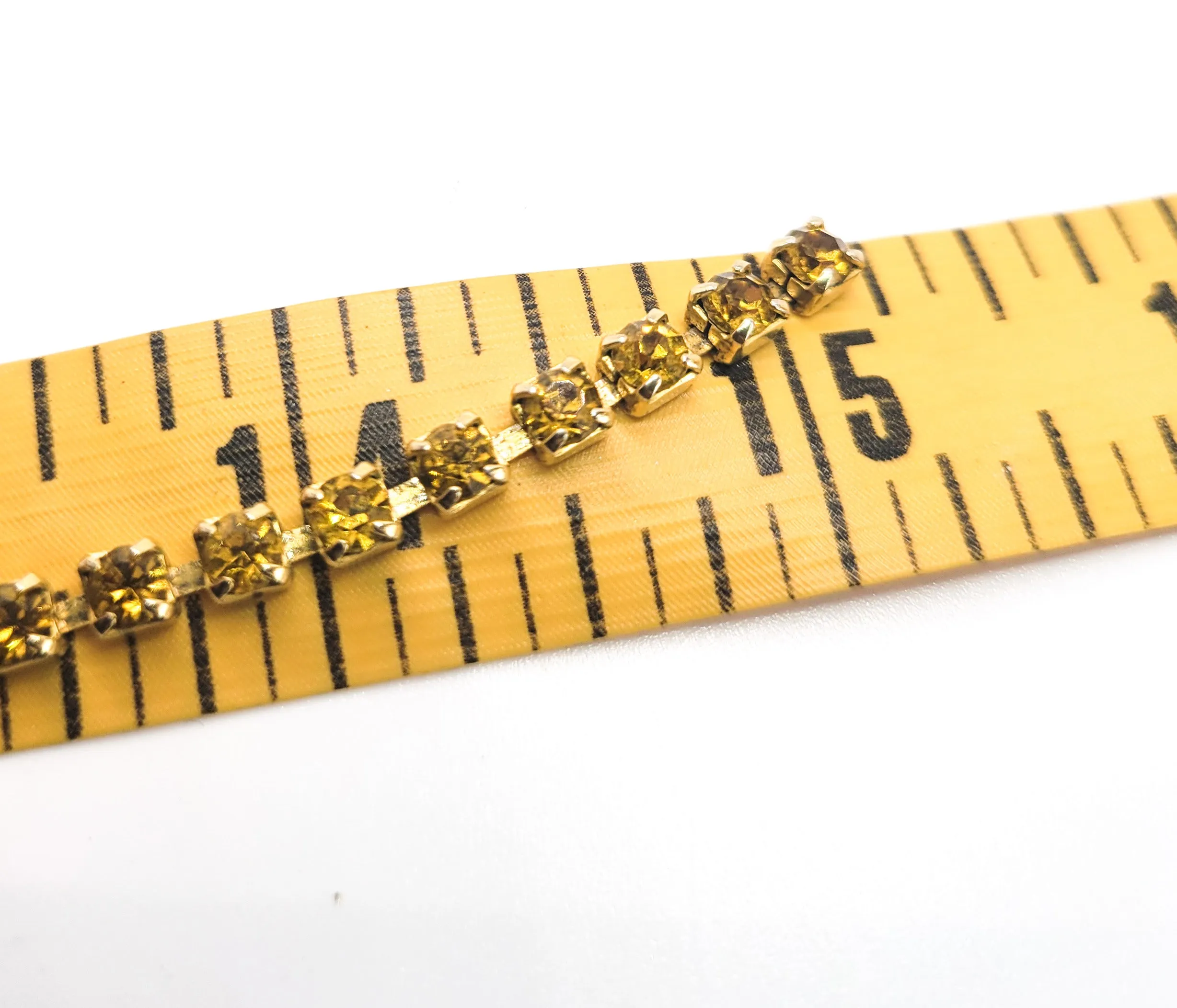 Warm Topaz autumn fall Aurora Borealis rhinestone vintage collar necklace mid century