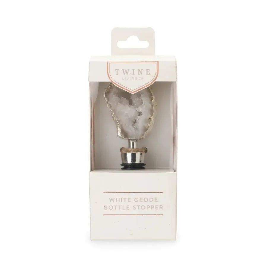 White Geode Bottle Stopper by Twine
