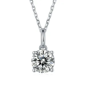 White Moissanite Solitiare Necklace