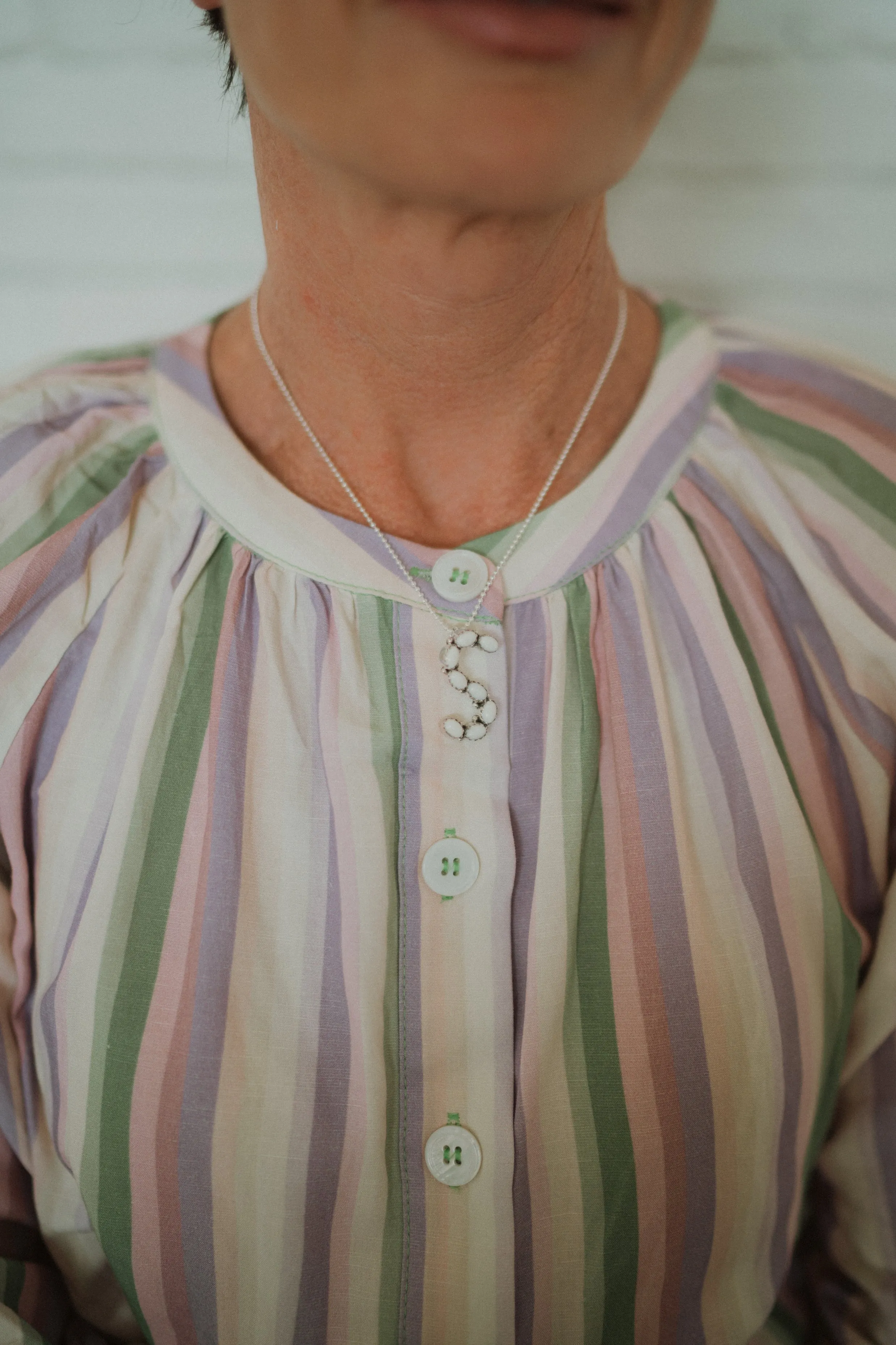 White Opal Initial Necklace