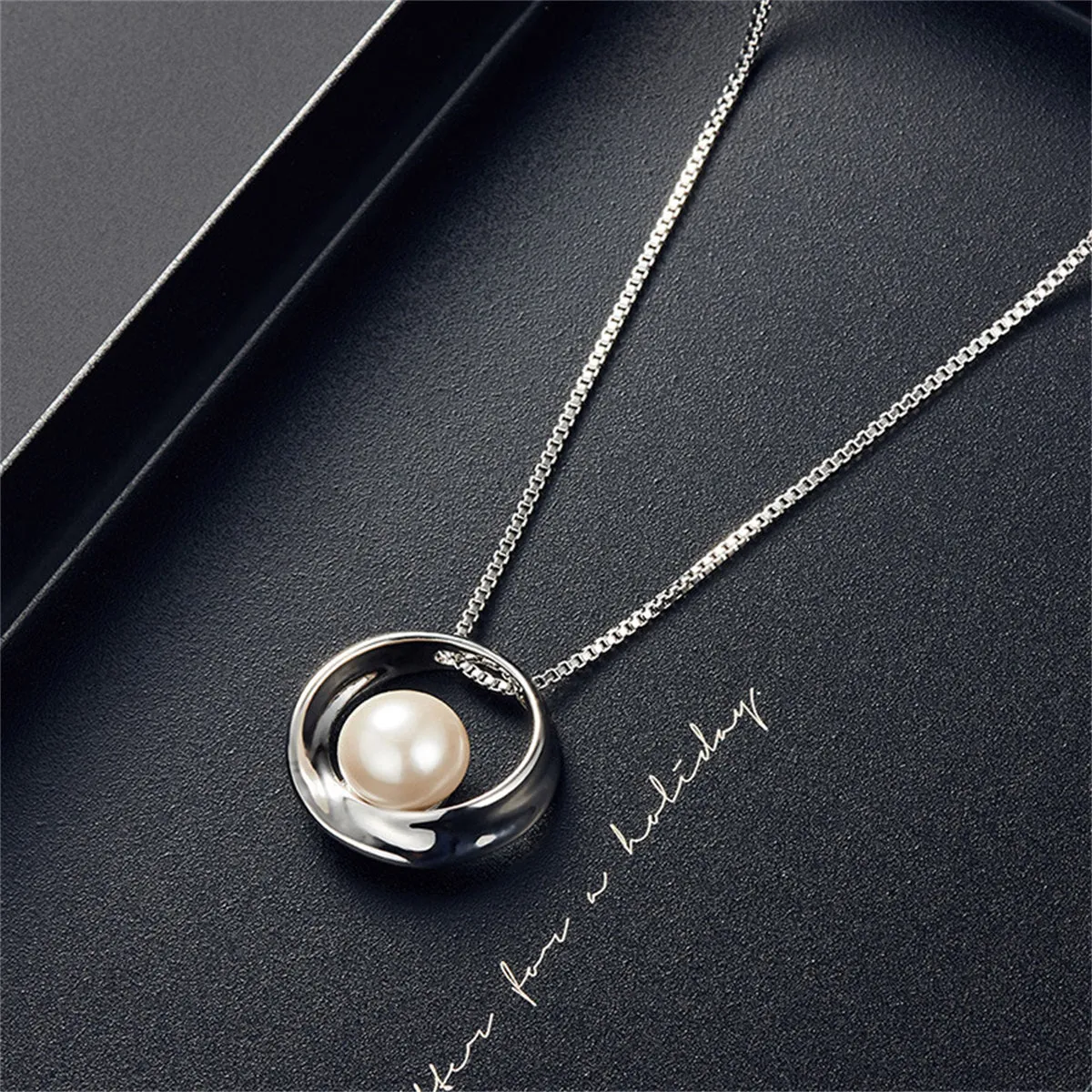 White Pearl & Silver-Plated Stud Earrings & Pendant Necklace