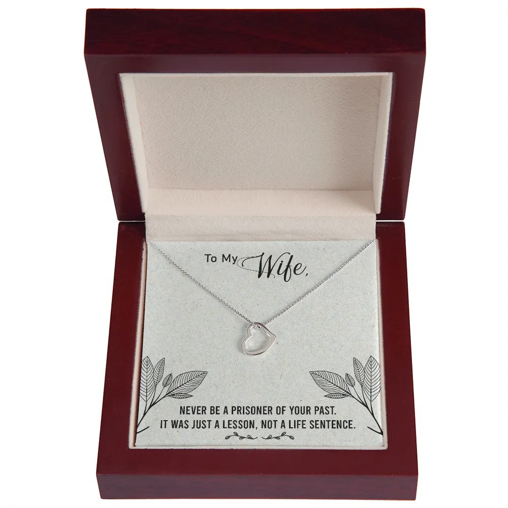 Wife Necklace, Delicate Heart Necklace for Wife, Jewelry for Wife