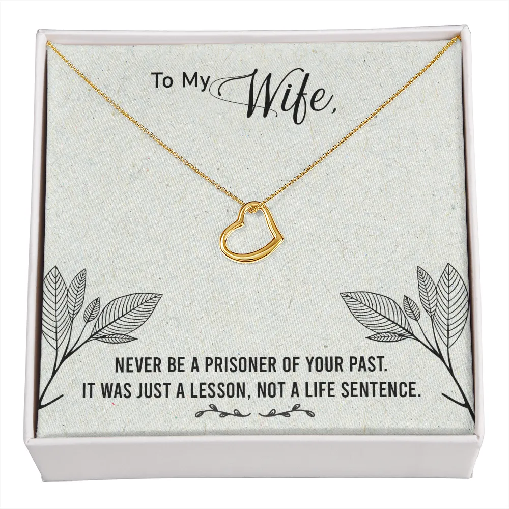 Wife Necklace, Delicate Heart Necklace for Wife, Jewelry for Wife