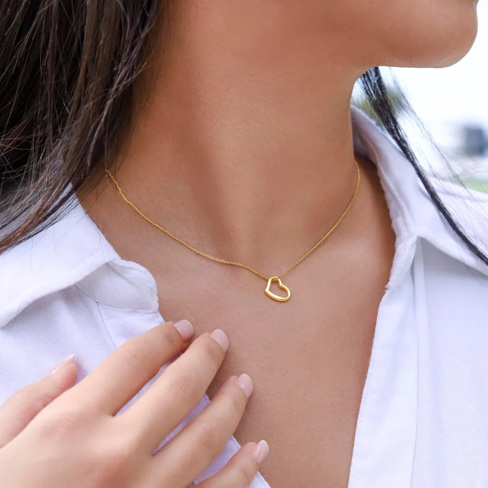 Wife Necklace, Delicate Heart Necklace for Wife, Jewelry for Wife