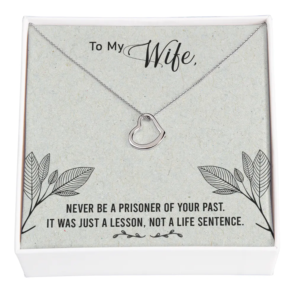 Wife Necklace, Delicate Heart Necklace for Wife, Jewelry for Wife