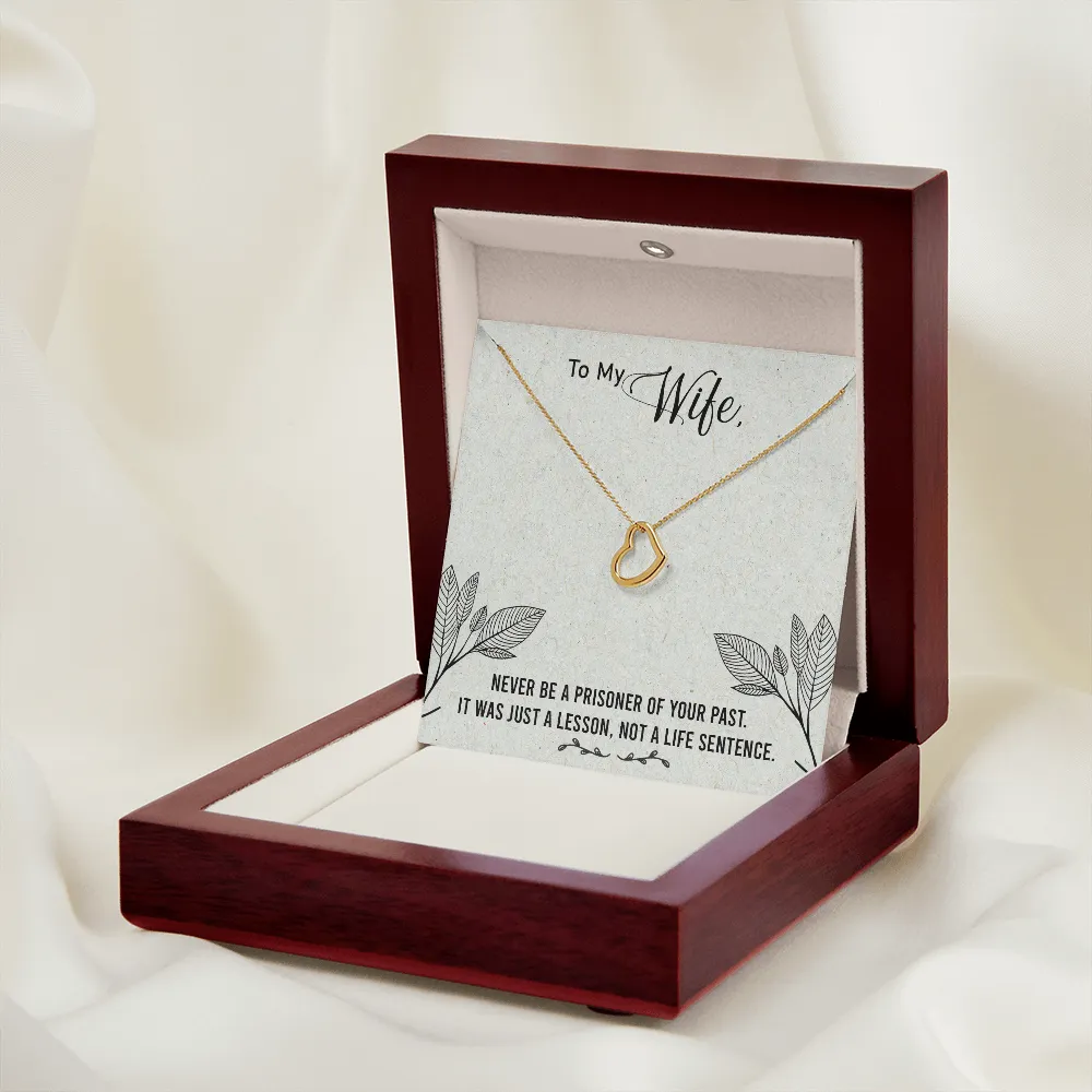 Wife Necklace, Delicate Heart Necklace for Wife, Jewelry for Wife