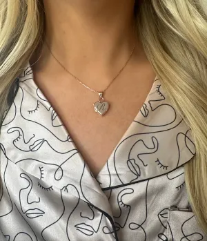 Womens heart shaped locket personalised necklace