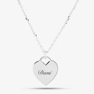 Womens heart shaped pendant personalised necklace