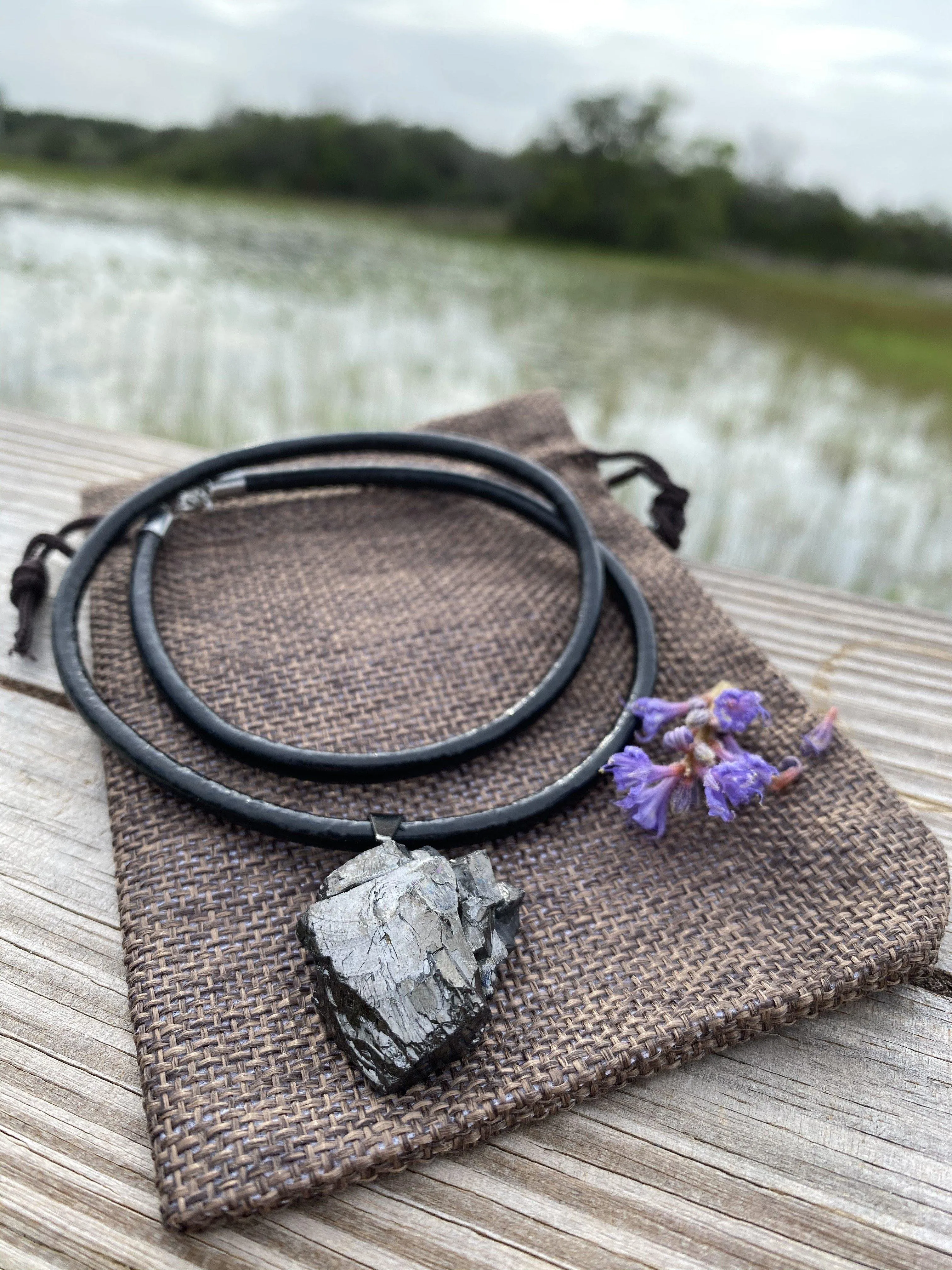 XLarge Elite Noble Raw Shungite Pendant Necklace (7-14 grams)