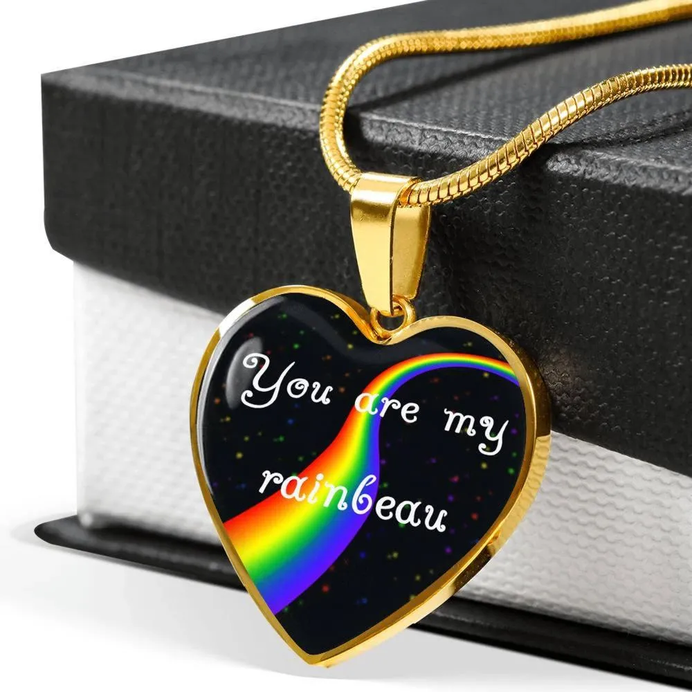 You Are My Rainbeau Heart Pendant Necklace