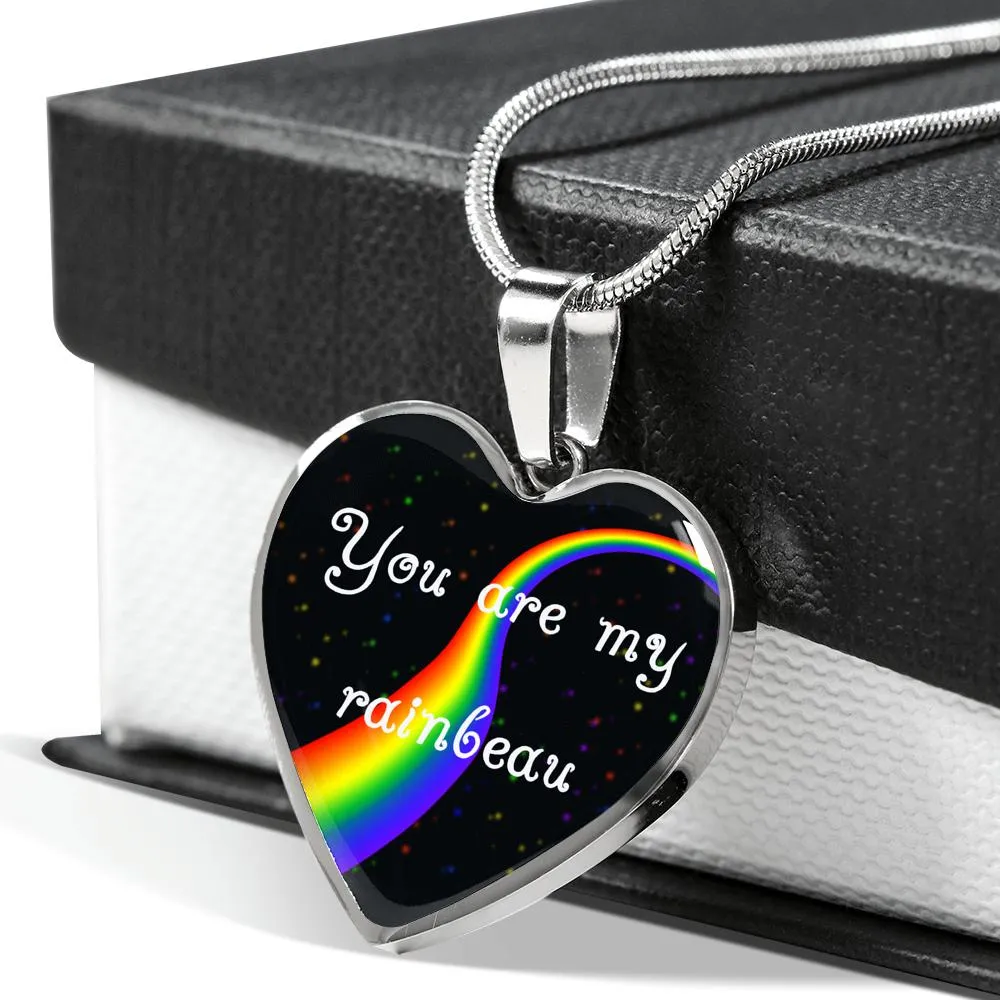 You Are My Rainbeau Heart Pendant Necklace