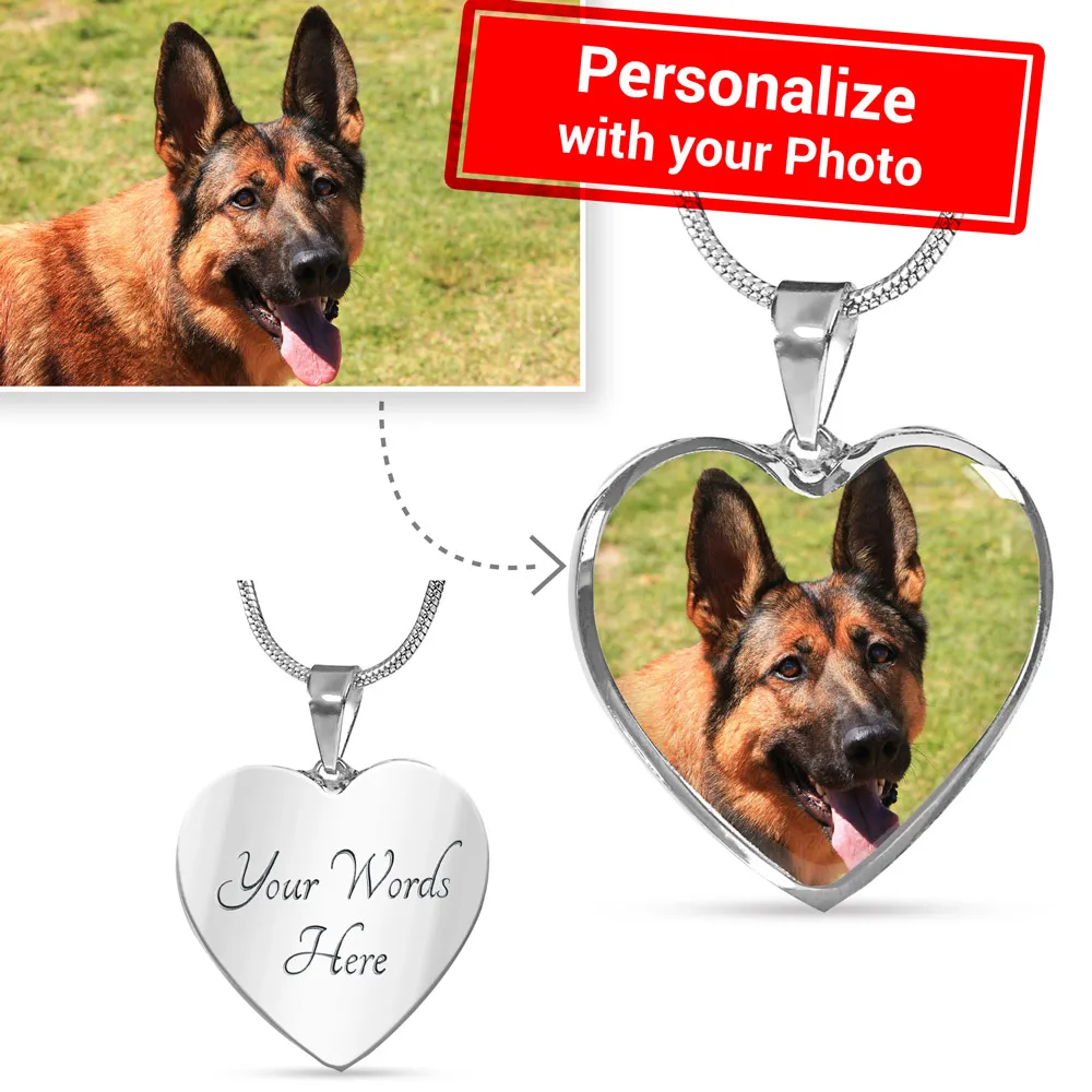 Your Dog on this Luxury Necklace with Heart Pendant