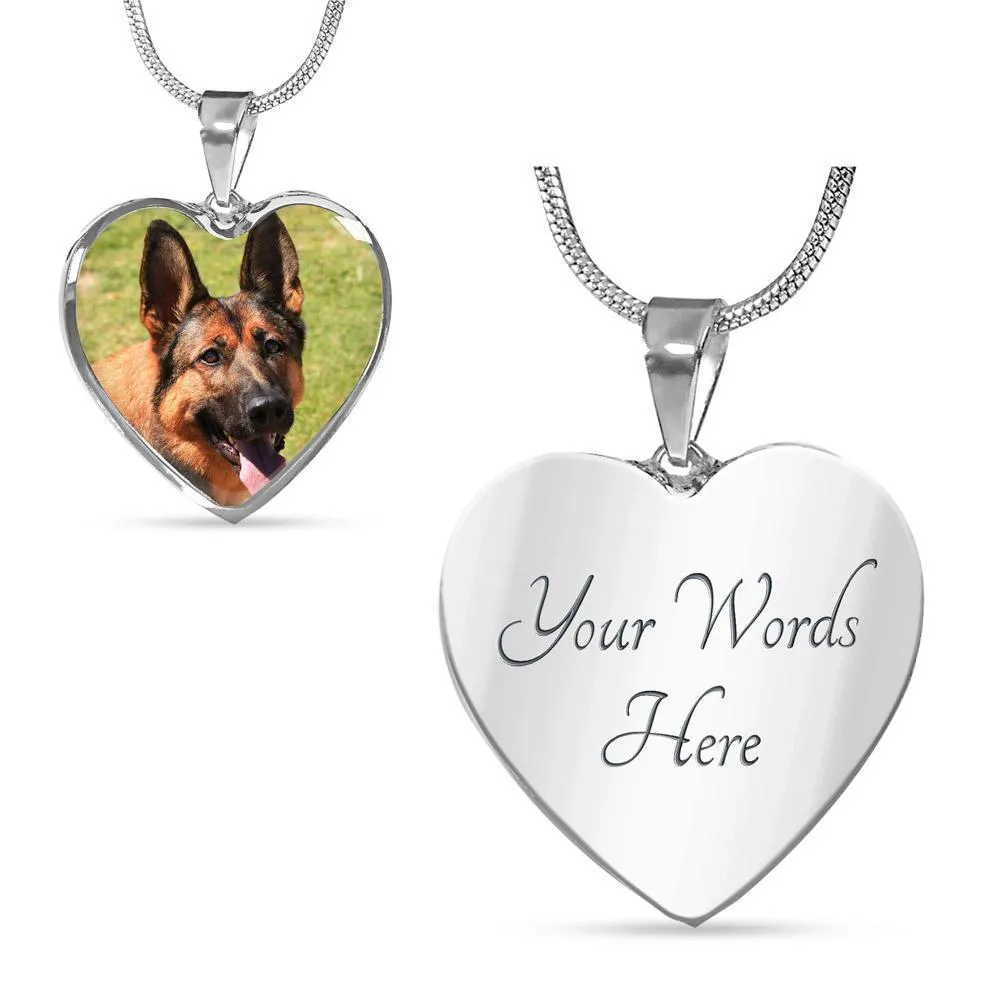 Your Dog on this Luxury Necklace with Heart Pendant