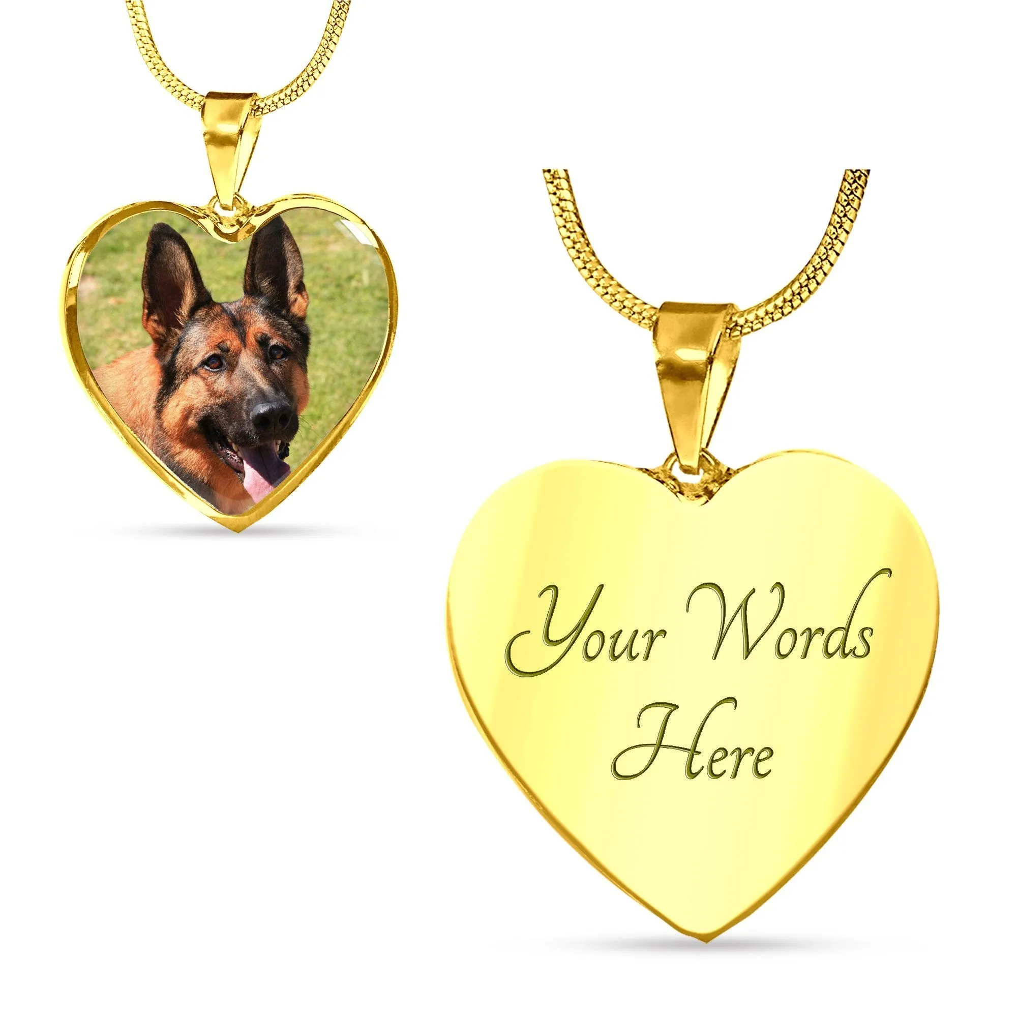 Your Dog on this Luxury Necklace with Heart Pendant